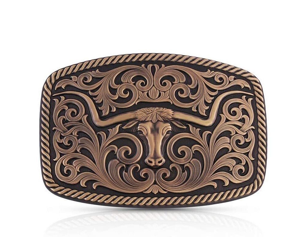 8674 Western Lifestyle Texas/Longhorn Made in the USA Belt Buckle Vintage